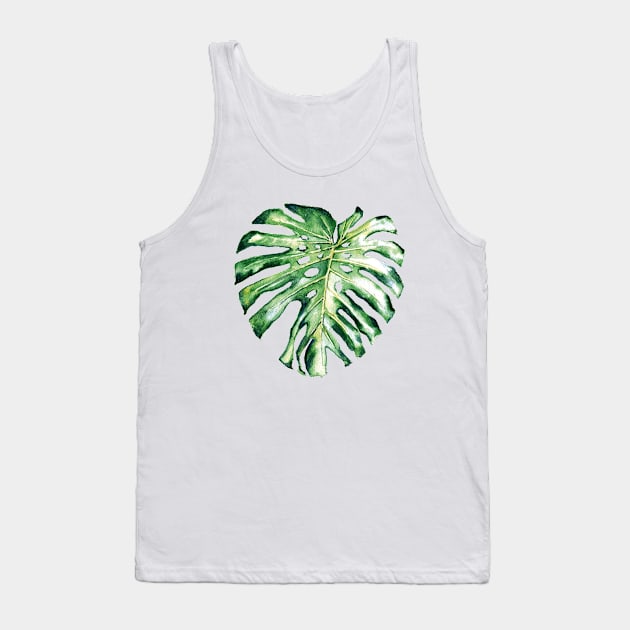 Monstera leaf Tank Top by victoriazavyalova_art